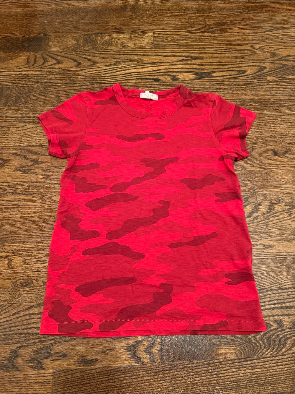 Womens Red Camouflage Short-Sleeve T-Shirt